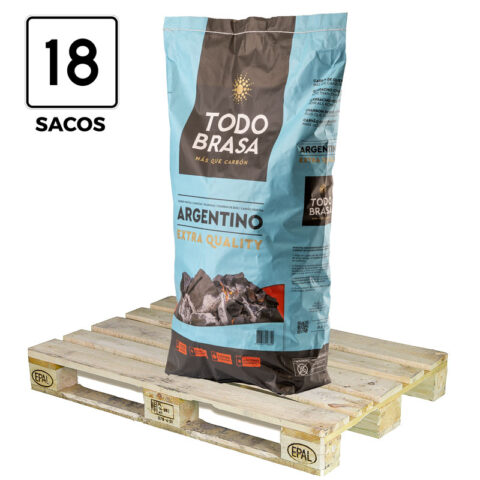 Minipalet sacos carbón ARGENTINO 10Kg. (18 sacos)